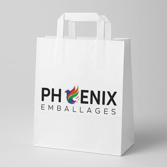 Sac kraft blanc personnalisé, imprimé à votre logo