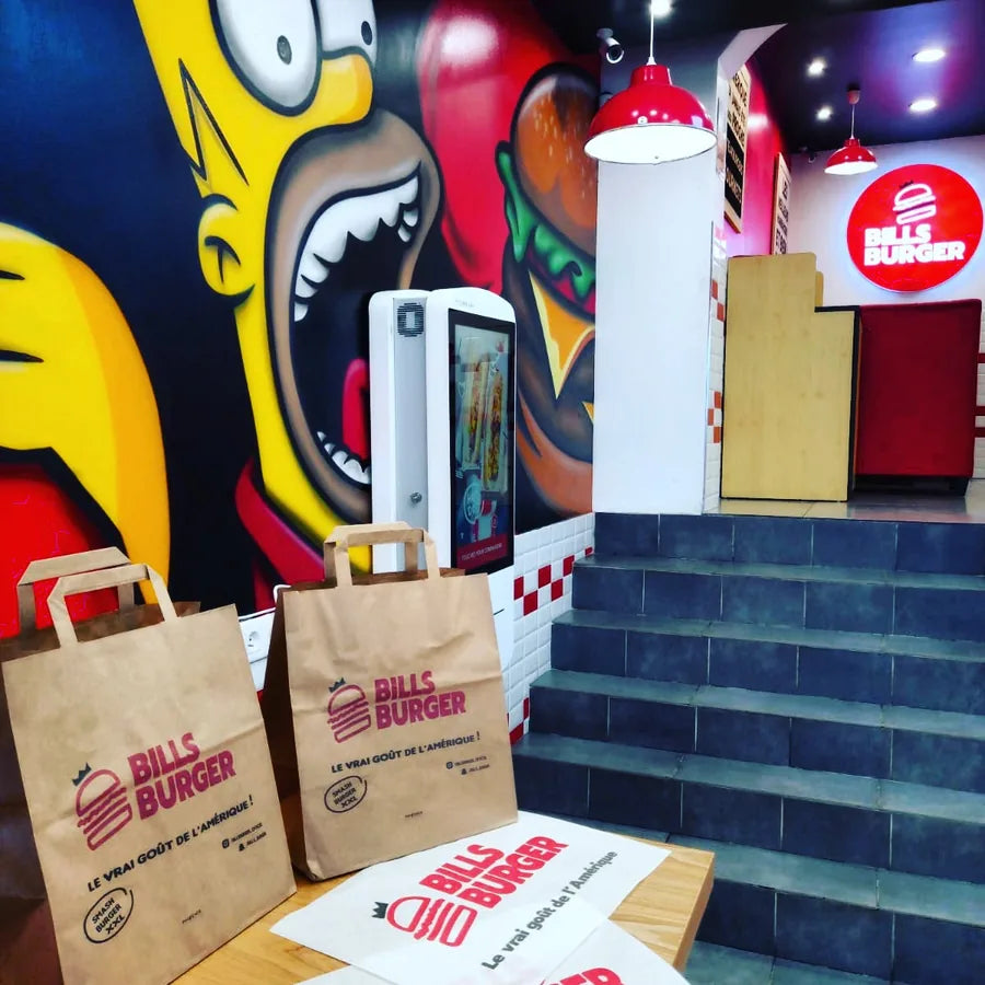 Emballage personnalise imprime pour Bills Burger